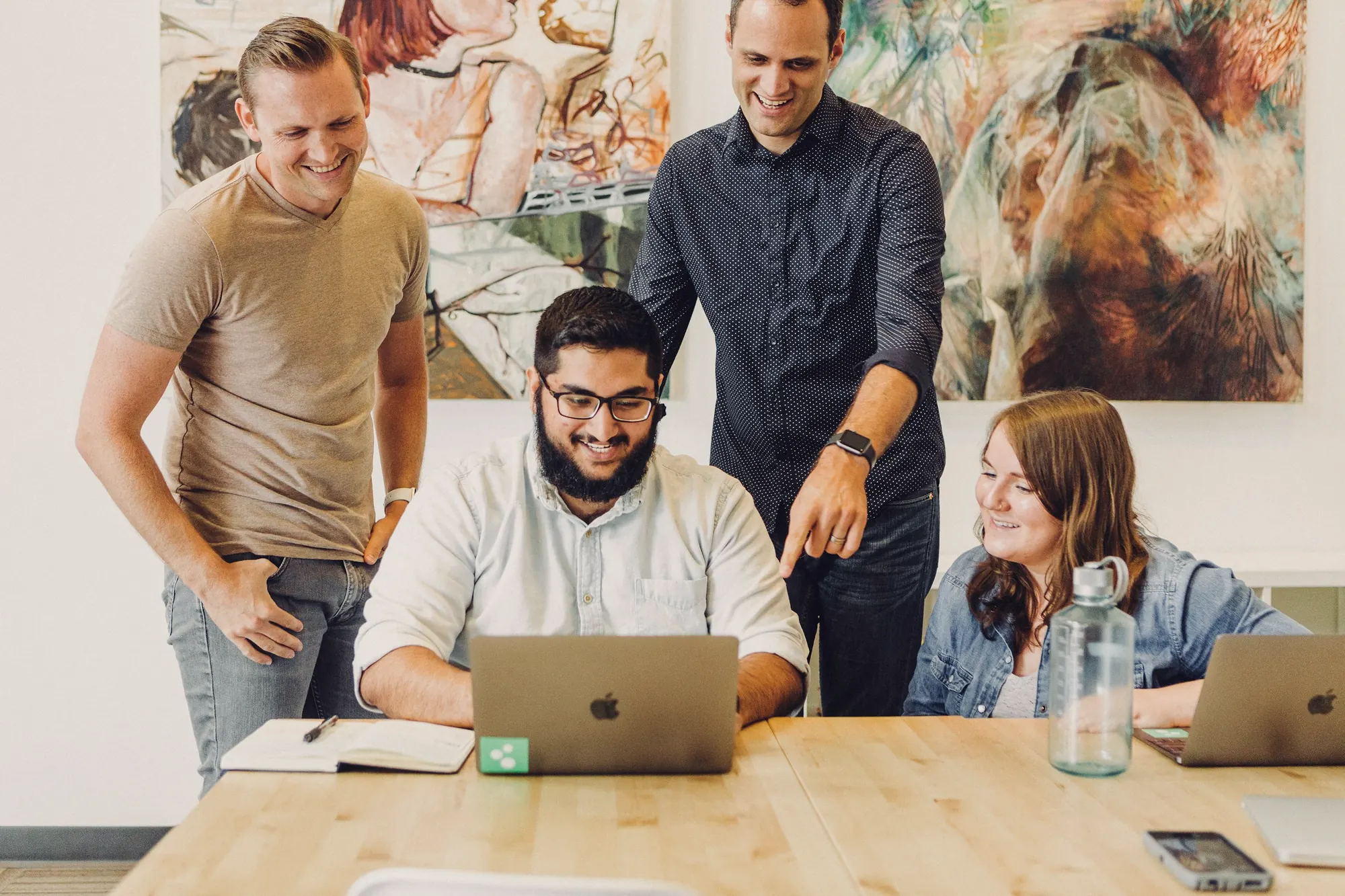 An agency team working together